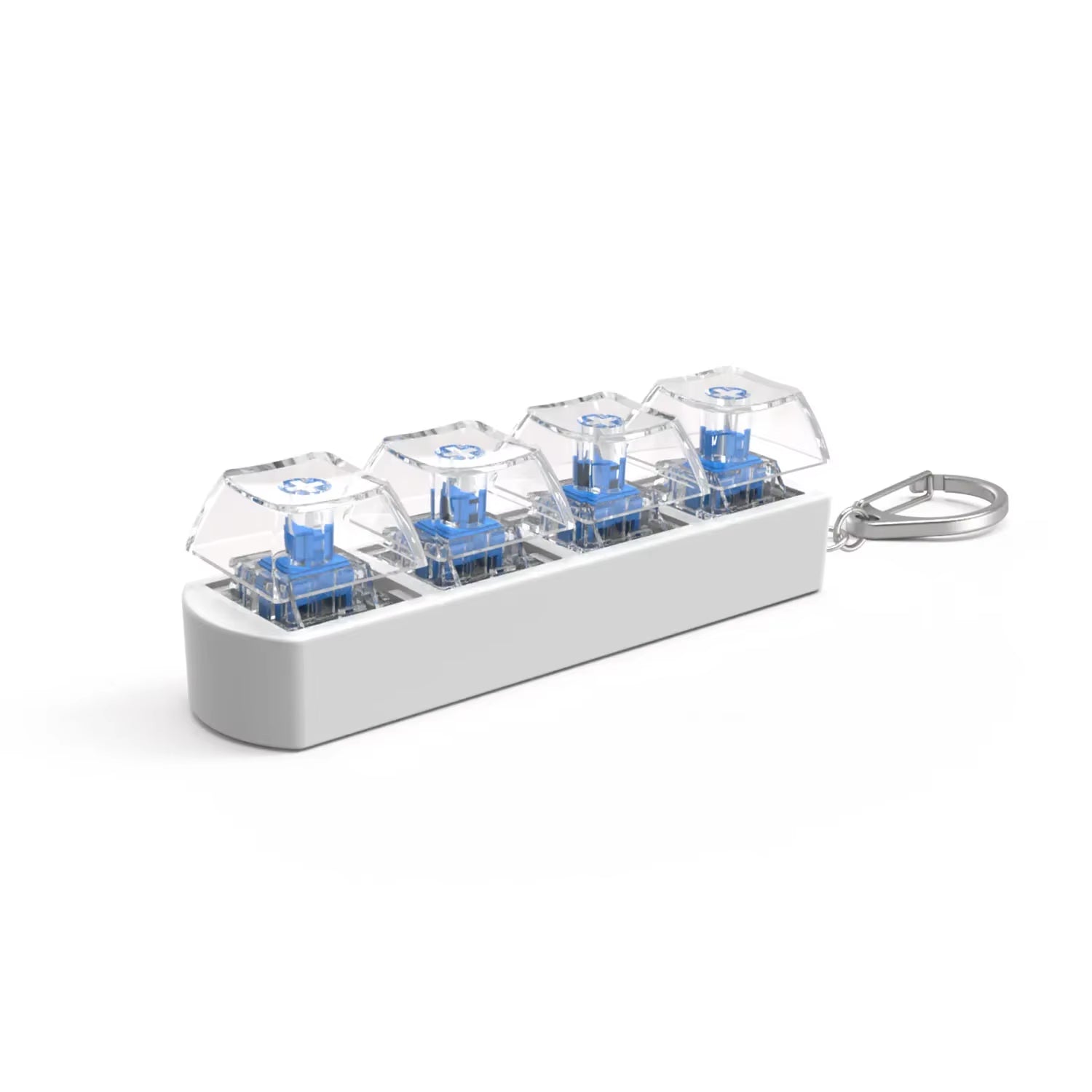 4Keys Finger Button Anti-Stress Toys - Mechanical Keyboard Keycaps for Office Decompression and Calming Keychain Gifts for All Ages