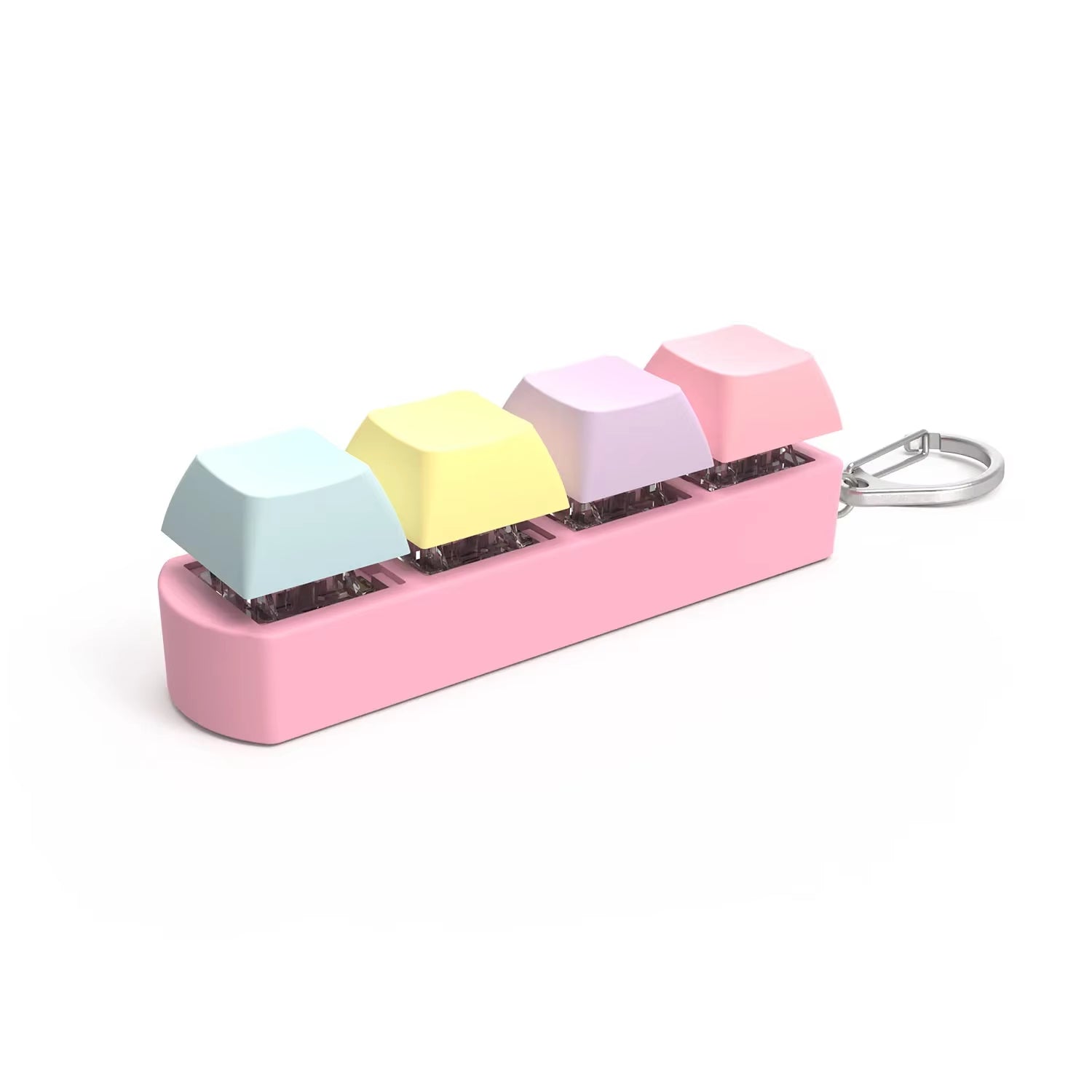4Keys Finger Button Anti-Stress Toys - Mechanical Keyboard Keycaps for Office Decompression and Calming Keychain Gifts for All Ages