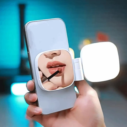 Illuminate Your Selfies with the 360° Magnetic Phone Selfie Light - 3 Color Modes & Makeup Mirror for Perfect Lighting Anytime!